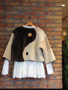 ISO Milena Silvano Tao-yin yang sheepskin jacket